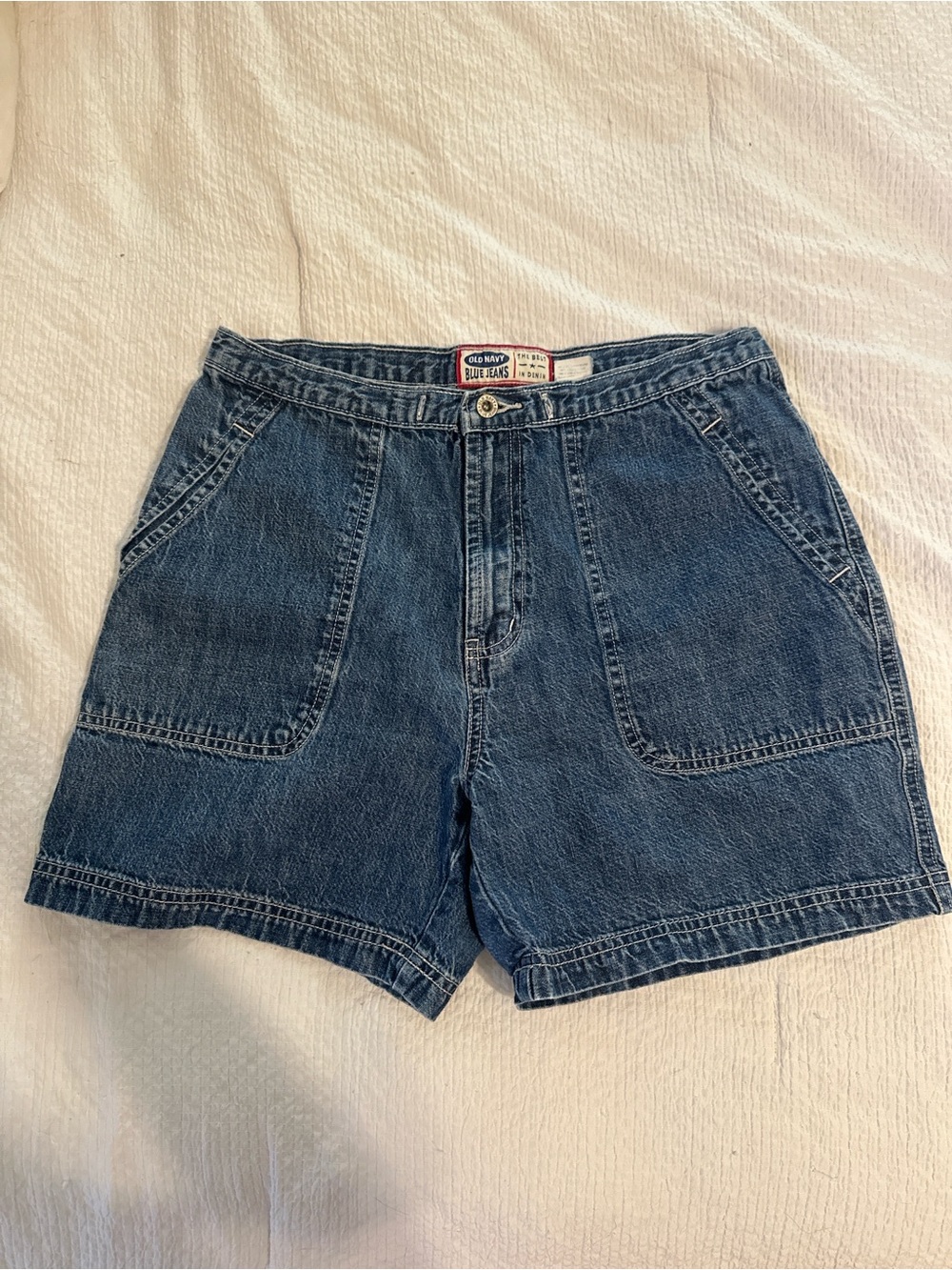 Vintage Old Navy Blue Jeans Denim Mom Shorts Size 6 100% Cotton